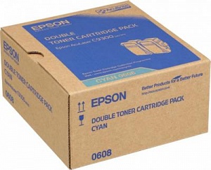 S050608 Комплект из двух голубых тонер-картриджей Epson (2 штуки)