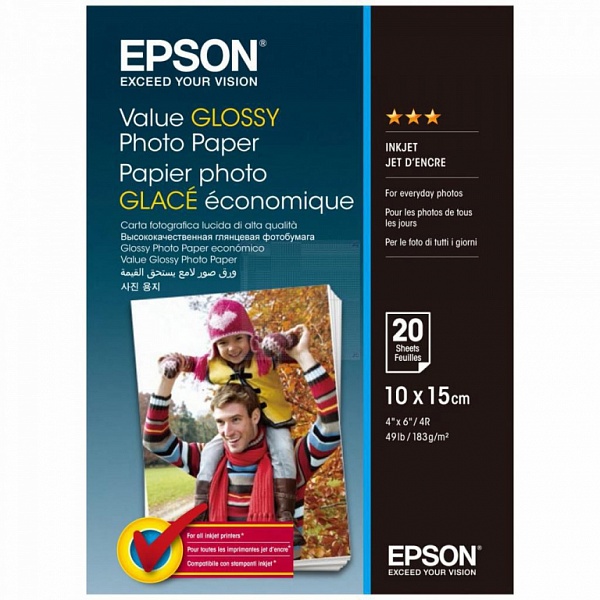 Фото Бумага Epson Value Glossy Photo Paper (20 листов 10x15 см)