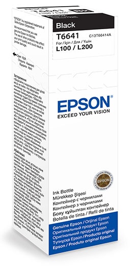 Фото Черный контейнер Epson T6641 для EPSON L100 / L110 / L120 / L1300 / L200 / L210 / L300 / L350 / L355 / L550 / L555