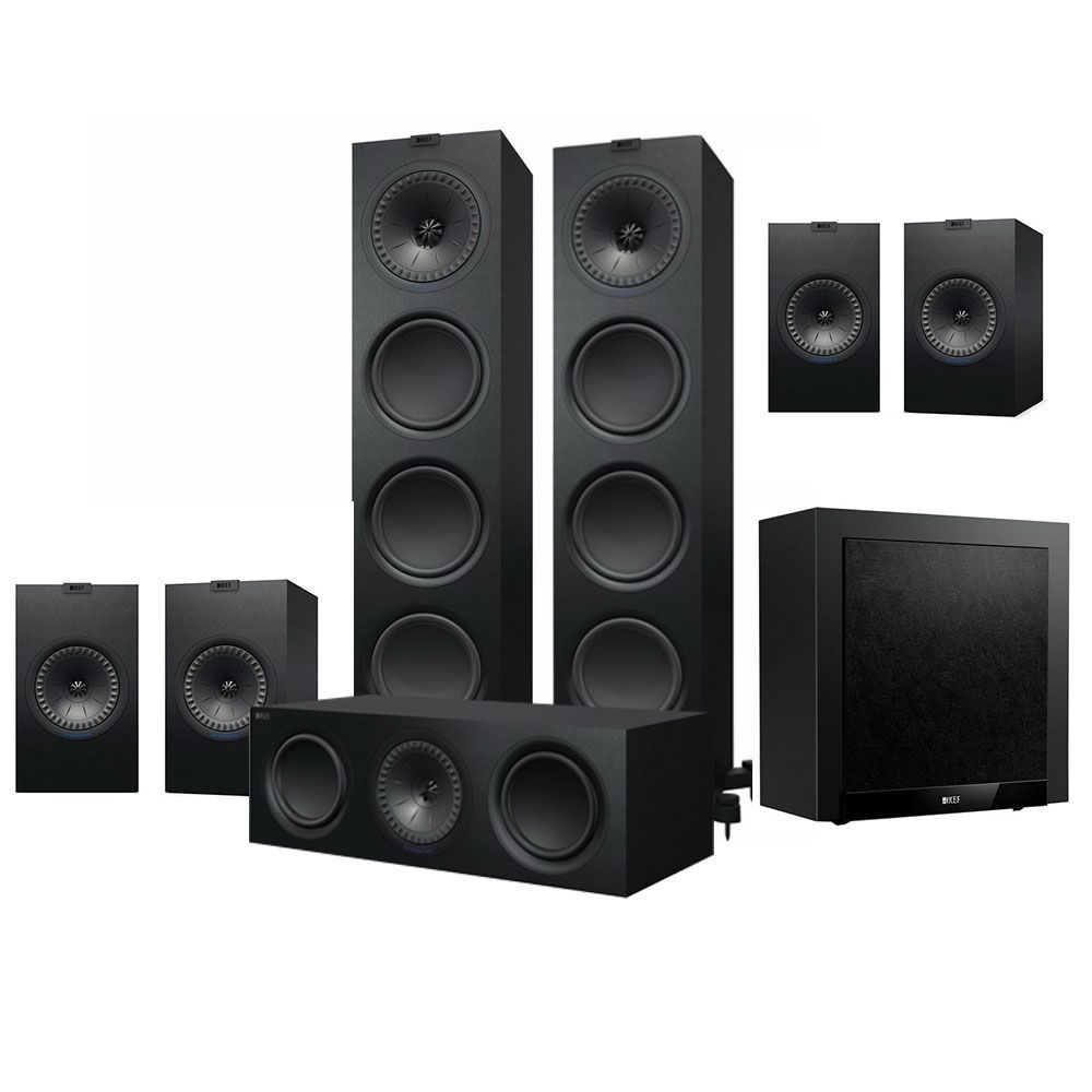 Комплект акустики 7.1 KEF Q950 set, Sanin Black ( 950 + 350 + 350 + 650C + T2Sub)